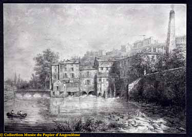 Le vieux moulin sur la Charente, au pied du rocher, 1791