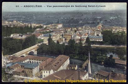 Vue panoramique de Saint Cybard, en couleur